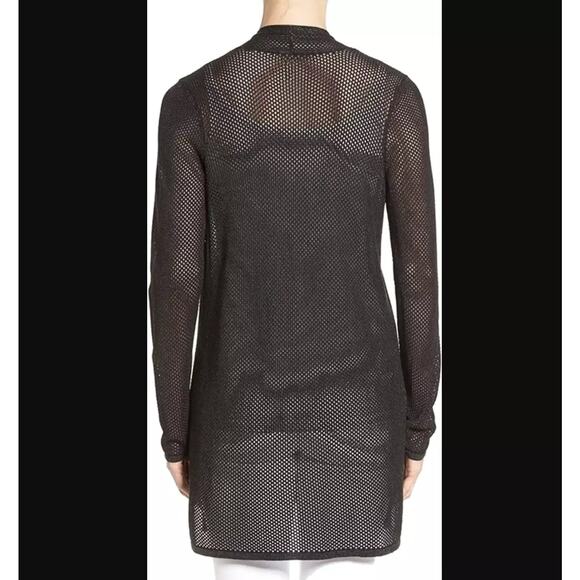 Eileen Fisher Charcoal Tencel Twisted Pointelle Cardigan Shrug M - Picture 4 of 9